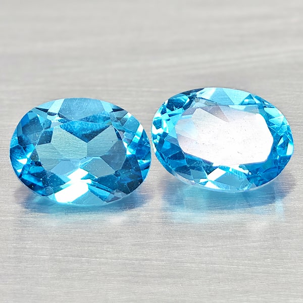 Natural Swiss Blue Topaz Gemstones 3.29 Ct. 2 Pcs. Round Shape 8.1 x 6.1 Mm.: Product ID: 807168107 Product Name: Natural Blue Topaz Weight: 3.29 CT. Size: 8.1 x 6.1 x 4.1 MM. Shape: Round Shape Color: Swiss Blue Clarity:VSI Luster: Good Gems Origin: Brazil Treatment: Treated C