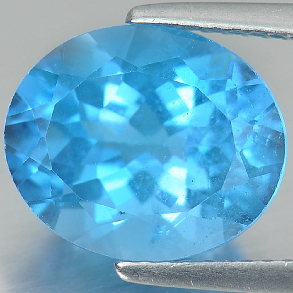 Natural Swiss Blue Topaz Gemstones 5.79 Ct. Oval Shape 12 x 10 Mm. (1 of 3)