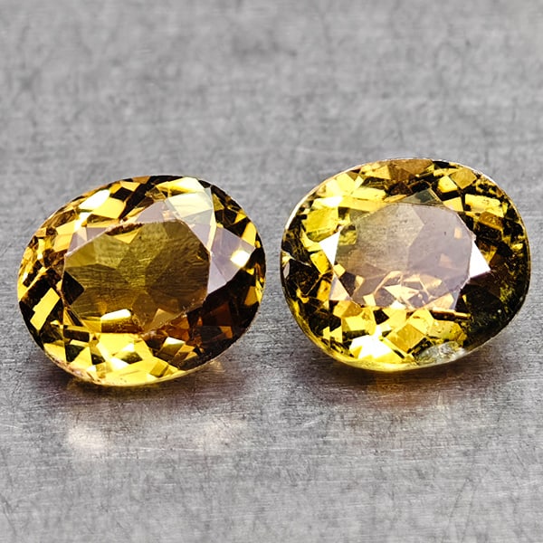 Natural Party Color Yellow Tourmaline Gemstones 1.46 Ct. 2 Pcs.Oval Shape 6 x 5.2 Mm.: Product ID: 807250685 Product Name: Natural Tourmaline Weight: 2.67 CT. Size: 6 x 5.2 x 3.6 MM. Shape: Oval Color: Party Color Clarity:VSI Luster: Good Gems Origin: Nigeria Treatment: Unheated Crystal
