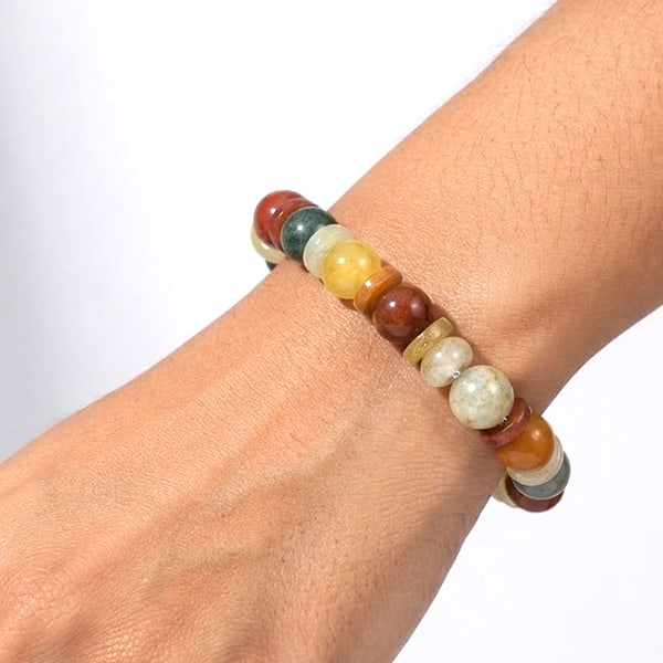 Natural Multi Color Jade Gemstones 174.25 Ct. Beads Flexibility Bracelet and Mixed Size: Product ID: 819816421 Product Name: Natural Gemstones Weight: 174.25 CT. Size: 11.4 x 11.4 MM. Shape: Mixed Shape Color: Fancy Color Clarity:Semi - Transparent Luster: None Gems Origin: Thailand Treat