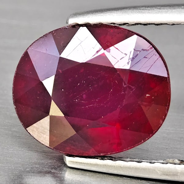 Natural Red Ruby Gemstones 4.99 Ct. Oval Shape 10.8 x 9 Mm.: Product ID: 805935986 Product Name: Natural Ruby Weight: 4.99 CT. Size: 10.8 x 9 x 5.5 MM. Shape: Oval Color: Red Clarity:VSI - SI1 Luster: Good Gems Origin: Madagascar Treatment: Heated (Lead-glass f