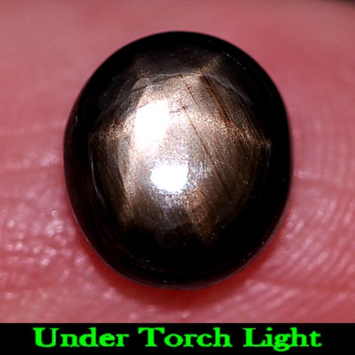 Natural Black Star Sapphire Gemstones 3.07 Ct. Oval Cabochon Shape 8.5 x 7.5 Mm.: Product ID: 806155162 Product Name: Natural Star Sapphire Weight: 3.07 CT. Size: 8.5 x 7.5 x 4 MM. Shape: Oval Cabochon Color: Black Clarity:Opaque Luster: Good 6 Rays Star Gems Origin: Thailand Treat