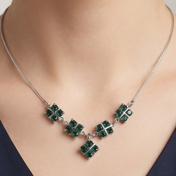 Natural Green Aventurine 925 Sterling Silver Necklace Jewelry 12.18 Grams Length 10 Inch.: Product ID: 207102989 Product Name: Sterling Silver Necklace Product Type: 925 Sterling Silver Fine Jewelry Jewelry Weight: 12.18 Grams. Gemstones Color: Green Metal: Solid Silver 92.5%. Gemstone Deta