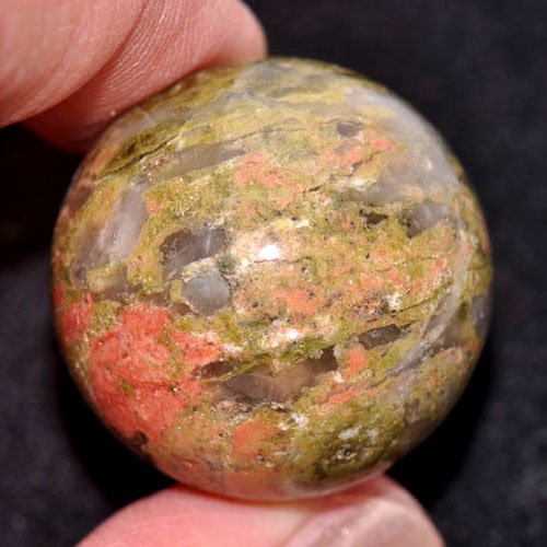 Natural Multi Color Unakite Gemstones 14.47 Ct. Round Cabochon Shape 25 Mm. (1 of 3)
