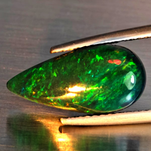 Natural Multi Color Play Of Color Rainbow Opal Gemstones 2.43 Ct. Pear Cabochon Shape 16.2 x 8 Mm. (1 of 3)