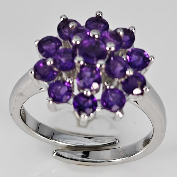 Natural Purple Amethyst with 925 Sterling Silver Ring Jewelry 5.00 Grams Size 7 (1 of 3)
