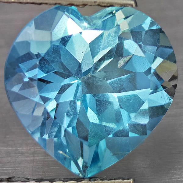 Natural Baby Blue Topaz Gemstones 6.40 Ct. Heart Shape 11.1 Mm.: Product ID: 807168748 Product Name: Natural Blue Topaz Weight: 6.40 CT. Size: 11.1 x 11.1 x 7 MM. Shape: Heart Shape Color: Baby Blue Clarity:VSI Luster: Good Gems Origin: Brazil Treatment: Treated Cr