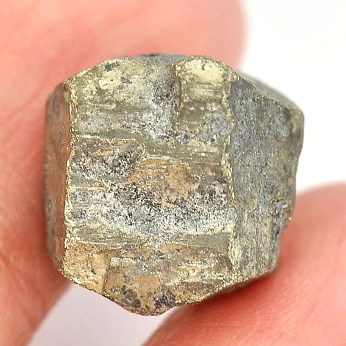 Mineral Metallic Luster And Pale Brass - Yellow Gold Natural Pyrite 22.08 Ct Free Form 14.9 x 12 Mm. (1 of 3)