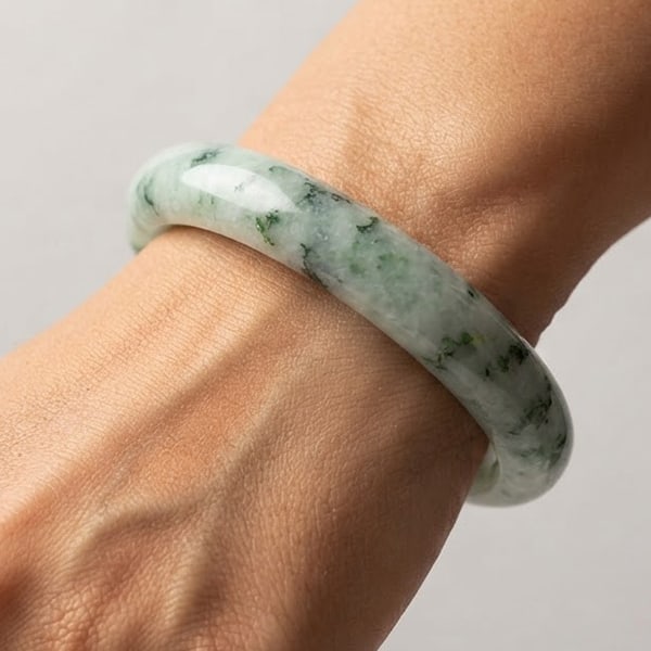 Natural Multi Color Jade Gemstones 268.25 Ct. Bangle Diameter 55 Mm.: Product ID: 819816323 Product Name: Natural Jade Weight: 268.25 CT. Size: 68 x 55 MM. Shape: Round Shape Color: Multi-Color Clarity:Opaque Luster: None Gems Origin: Thailand Treatment: Unheated Crysta