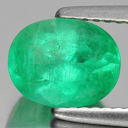 Natural Green Emerald Gemstones 1.80 Ct. Oval Shape 8.5 x 6.7 Mm. (1 of 3)