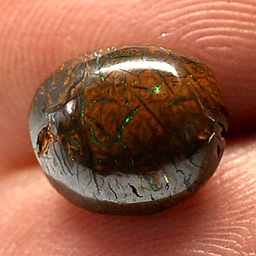 Natural Multi Color Sparkling Matrix Boulder Opal Gemstones 3.35 Ct. Free Form Cabochon Shape 10.2 x (1 of 3)