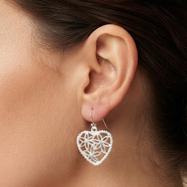 925 Sterling Silver Dangle Earrings Jewelry 5.09 Grams Heart Design: Product ID: 205101247 Product Type: 925 Sterling Silver Fine Jewelry Jewelry Weight: 5.09 Grams. Gemstones Color: Silver Metal: Solid Silver 92.5%. Gemstone Detail: At Your Service: At Treasure of Gem