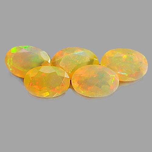 Natural Multi Color Opal Gemstones 1.55 Ct. 5 Pcs. Oval Shape 6.1 x 4.2 Mm.: Product ID: 818725374 Product Name: Natural Opal Weight: 1.55 CT. Size: 6.1 x 4.2 x 3.2 MM. Shape: Oval Color: Multi Color Clarity:Semi - Transparent Luster: Iridescent Gems Origin: Ethiopia Treatment