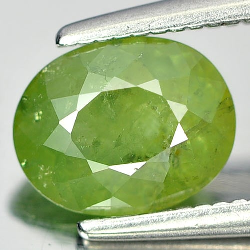 Natural Green Demantoid Garnet Gemstones 1.35 Ct. Oval Shape 7.4 x 5.9 Mm. (1 of 3)