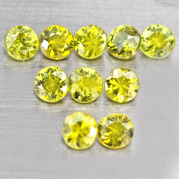 Natural Green Demantiod Garnet Gemstones 1.68 Ct. 10 Pcs Round Diamond Cut 3.2 Mm.: Product ID: 802937743 Product Name: Natural Demantoid Weight: 1.68 CT. Size: 3.2 x 3.2 x 2.3 MM. Shape: Round Diamond Cut Color: Green Clarity:SI1 Luster: Good Gems Origin: Madagascar Treatment: Unhea