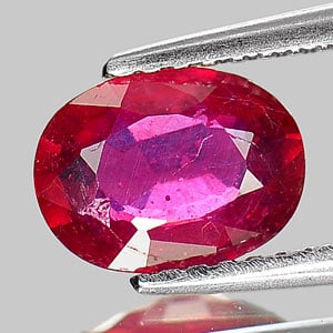 Natural Red Ruby Gemstones 1.23 Ct. Oval Shape 8.2 x 6.2 Mm.: Product ID: 805929815 Product Name: Natural Ruby Weight: 1.23 CT. Size: 8.2 x 6.2 x 3 MM. Shape: Oval Color: Red Clarity:SI Luster: Good Gems Origin: Madagascar Treatment: Heated (Lead-glass fillin Cr