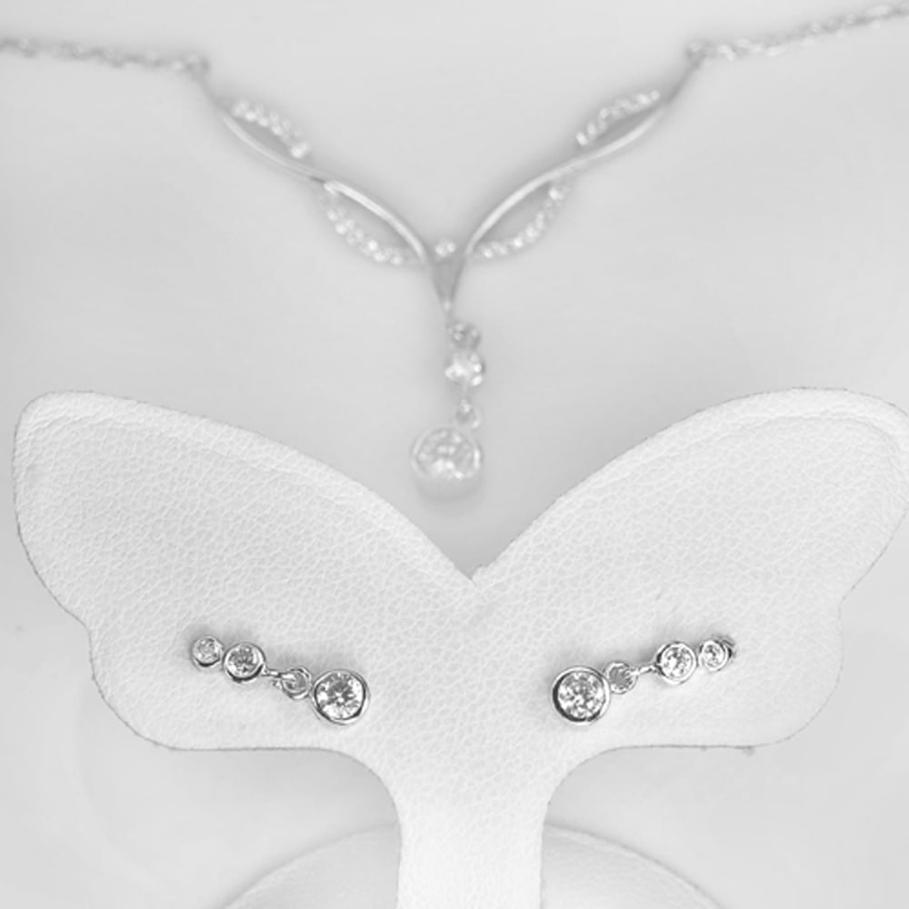 925 Sterling Silver Jewelry Sets Necklace Length 18 Inch and Earrings 4.60 Grams: Product ID: 280570004 Product Type: 925 Sterling Silver Fine Jewelry Jewelry Weight: 4.60 Grams. Gemstones Color: Silver Metal: Solid Silver 92.5%. Gemstone Detail: White CZ Round Size 1 x 1 Mm. Round