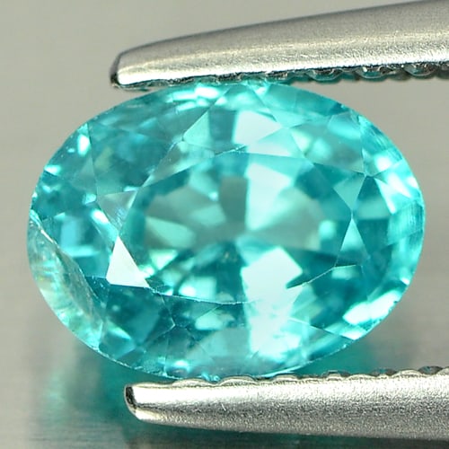 Natural Pariba Color Apatite Gemstones 1.00 Ct. Oval Shape 7.1 x 5.4 Mm.: Product ID: 800604164 Product Name: Natural Apatite Weight: 1.00 CT. Size: 7.1 x 5.4 x 4.1 MM. Shape: Oval Color: Neon Blue Clarity:SI Luster: Good Gems Origin: Tanzania Treatment: Unheated Crystal St