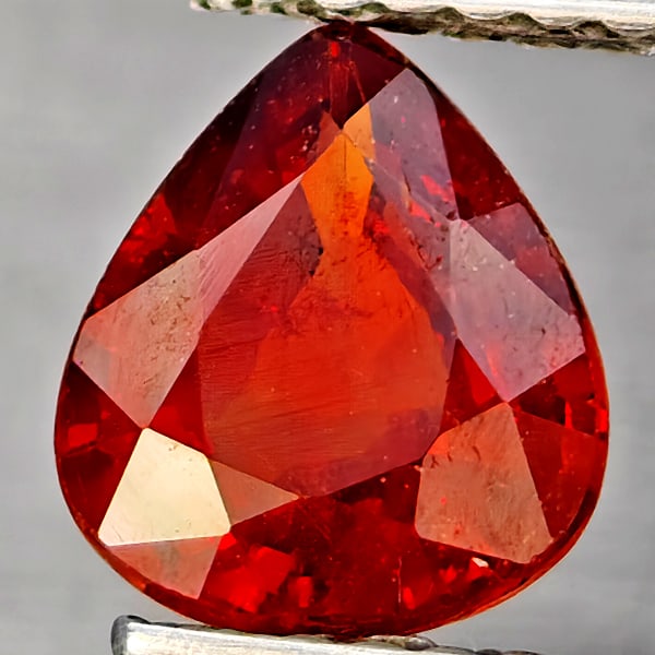 Natural Orangish Red Spessartine Garnet Gemstones 1.29 Ct. Pear Shape 7.3 x 6.5 Mm.: Product ID: 802937355 Product Name: Natural Garnet Weight: 1.29 CT. Size: 7.3 x 6.5 x 3.5 MM. Shape: Pear Shape Color: Orangish Red Clarity:SI1 Luster: Good Gems Origin: Namibia Treatment: Unheated Cr
