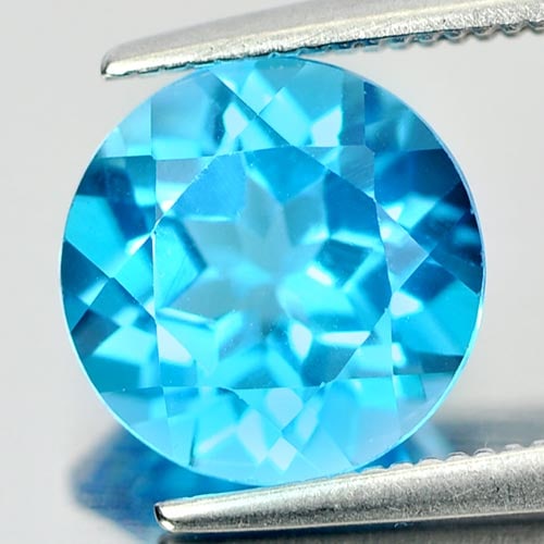 Natural Swiss Blue Topaz Gemstones 3.36 Ct. Clean Round Shape 9.2 Mm. (1 of 3)