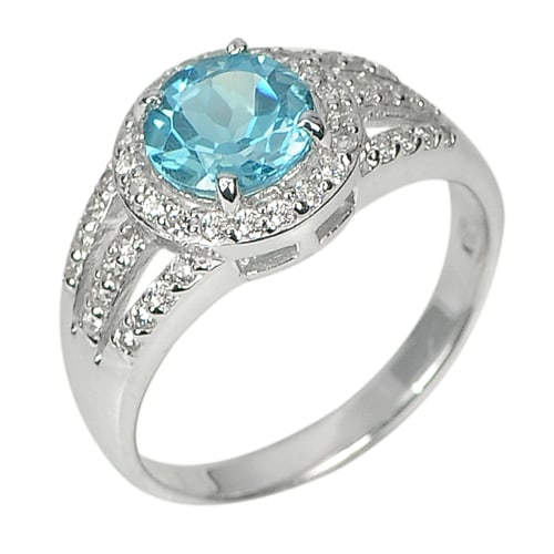Natural Swiss Blue Topaz with 925 Sterling Silver Ring Jewelry Size 7: Product ID: 281070538 Product Name: Sterling Silver Ring Product Type: 925 Sterling Silver Fine Jewelry Jewelry Weight: 3.23 Grams. Ring Size: 7 Resizable(Fee) Gemstones Color: Blue Metal: Solid Silve