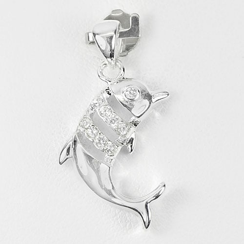 925 Sterling Silver Pendant Jewelry with White CZ Dolphin Design 2.30 Grams: Product ID: 280530218 Product Type: 925 Sterling Silver Fine Jewelry Jewelry Weight: 2.30 Grams. Gemstones Color: Silver Metal: Solid Silver 92.5%. Gemstone Detail: About 2.30 Grams. Round White CZ Si
