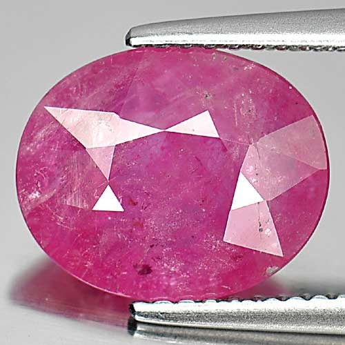 Natural Purplish Pink Ruby Gemstones 3.57 Ct. Oval Shape 11.1 x 9.2 Mm. (1 of 3)