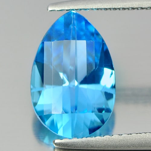 Natural Swiss Blue Topaz Gemstones 3.31 Ct. Pear Shape 11.9 x 7.9 Mm.: Product ID: 807166000 Product Name: Natural Blue Topaz Weight: 3.31 CT. Size: 11.9 x 7.9 x 5.8 MM. Shape: Pear Color: Blue Clarity:IF Luster: Good Gems Origin: Brazil Treatment: Treated Crystal Struct