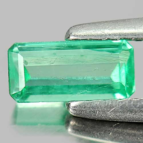 Natural Green Emerald Gemstones 0.48 Ct. Octagon Shape 6.8 x 3.2 Mm.: Product ID: 802403206 Product Name: Natural Emerald Weight: 0.48 CT. Size: 6.8 x 3.2 x 2.6 MM. Shape: Octagon Color: Green Clarity:SI Luster: Good Gems Origin: Columbia Treatment: Unheated Crystal Str