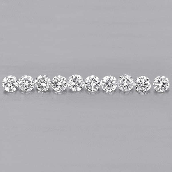 Natural White Diamond 0.17 Ct. 10 Pcs. Round Diamond Cut 1.6 Mm.: Product ID: 802104579 Product Name: Natural Natural Diamond Weight: 0.17 CT. Size: 1.6 x 1.6 x 1.0 MM. Shape: Round Diamond Cut Color: White Clarity:VVS - VSI Luster: Scintillating Gems Origin: Belgiu