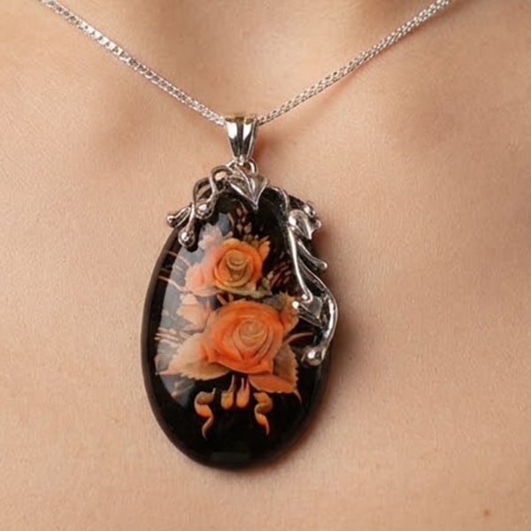 Natural Amber Flower Carving In 925 Sterling Silver Pendant Jewelry 5.43 Grams: Product ID: 280140071 Product Type: 925 Sterling Silver Fine Jewelry Jewelry Weight: 5.43 Grams. Gemstones Color: Brown Yellow Metal: Solid Silver 92.5%. Gemstone Detail: Amber At Your Service: At Tre