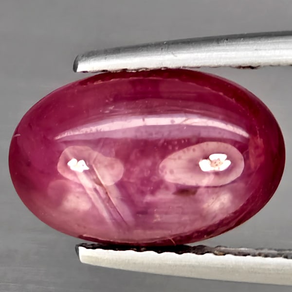 Natural Red Star Ruby Gemstones 3.96 Ct. Oval Cabochon Shape 11.8 x 7.7 Mm. (1 of 3)