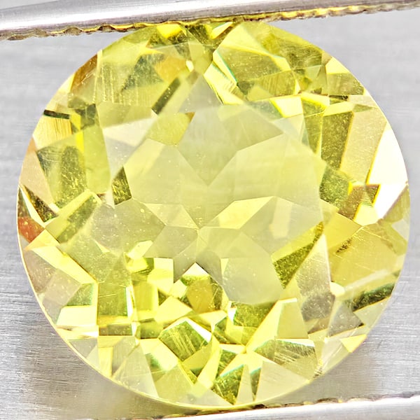 Natural Yellow Lemon Quartz Gemstones 3.39 Ct. Round Shape 10.1 Mm. (1 of 3)