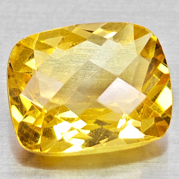 Natural Yellow Citrine Gemstones 2.73 Ct. Cushion Checkerboard Cut 10.1 x 8.1 Mm.: Product ID: 801815217 Product Name: Natural Citrine Weight: 2.73 CT. Size: 10.1 x 8.1 x 5.1 MM. Shape: Cushion Checkerboard Cut Color: Yellow Clarity:VVS - VSI Luster: Good Gems Origin: Brazil Treatme