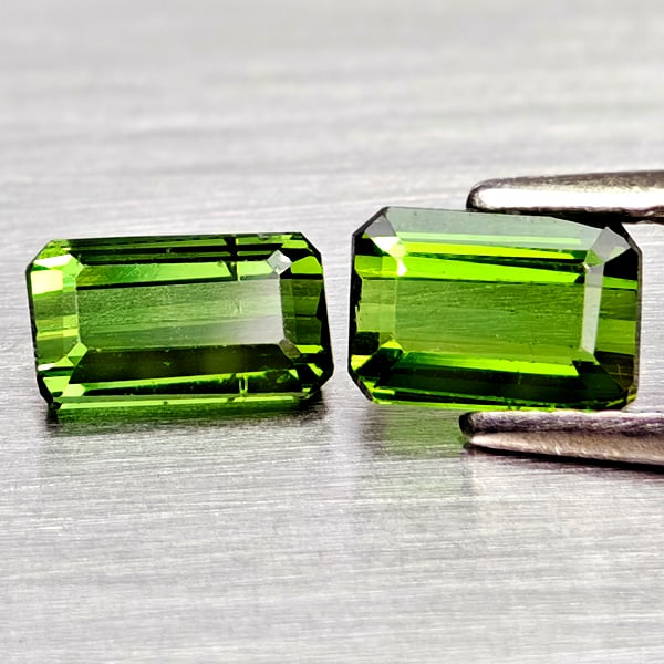 Natural Green Tourmaline Gemstones 1.20 Ct. 2 Pcs. Octagon Shape: Product ID: 807250900 Product Name: Natural Tourmaline Weight: 1.20 CT. Size: 6.1 x 3.6 x 2.7 to 5.9 x 4 x 2.6 MM. Shape: Octagon Color: Green Clarity:VSI - SI1 Luster: Good Gems Origin: Nigeria Treat