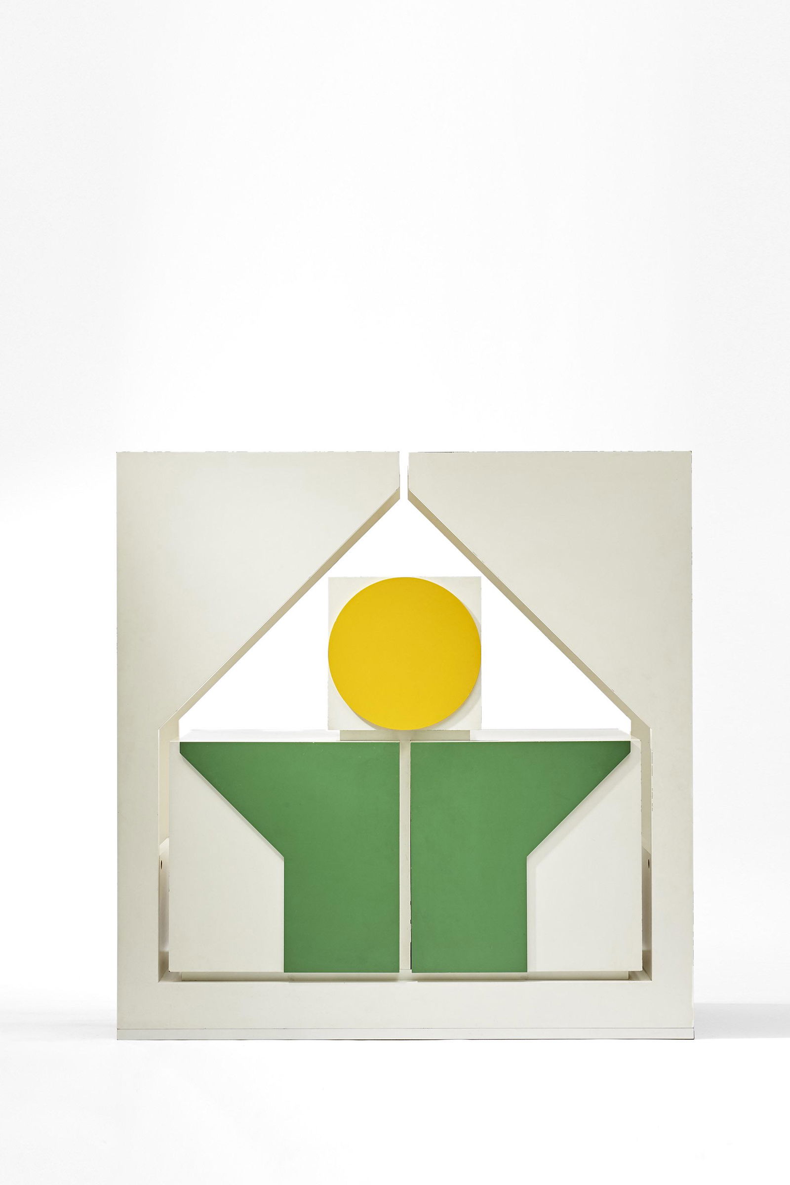 Pieter De Bruyne (Belgian, 1931-1987): Furniture "Figuur 1" - 1985 Lacquered Wood 153 x 150 x 45 cm With the original design plans of the artist, this piece is dated 21.07.85 Literature L. Daenens, F. Defour, Meubeldesign en Kunst, Gemeent