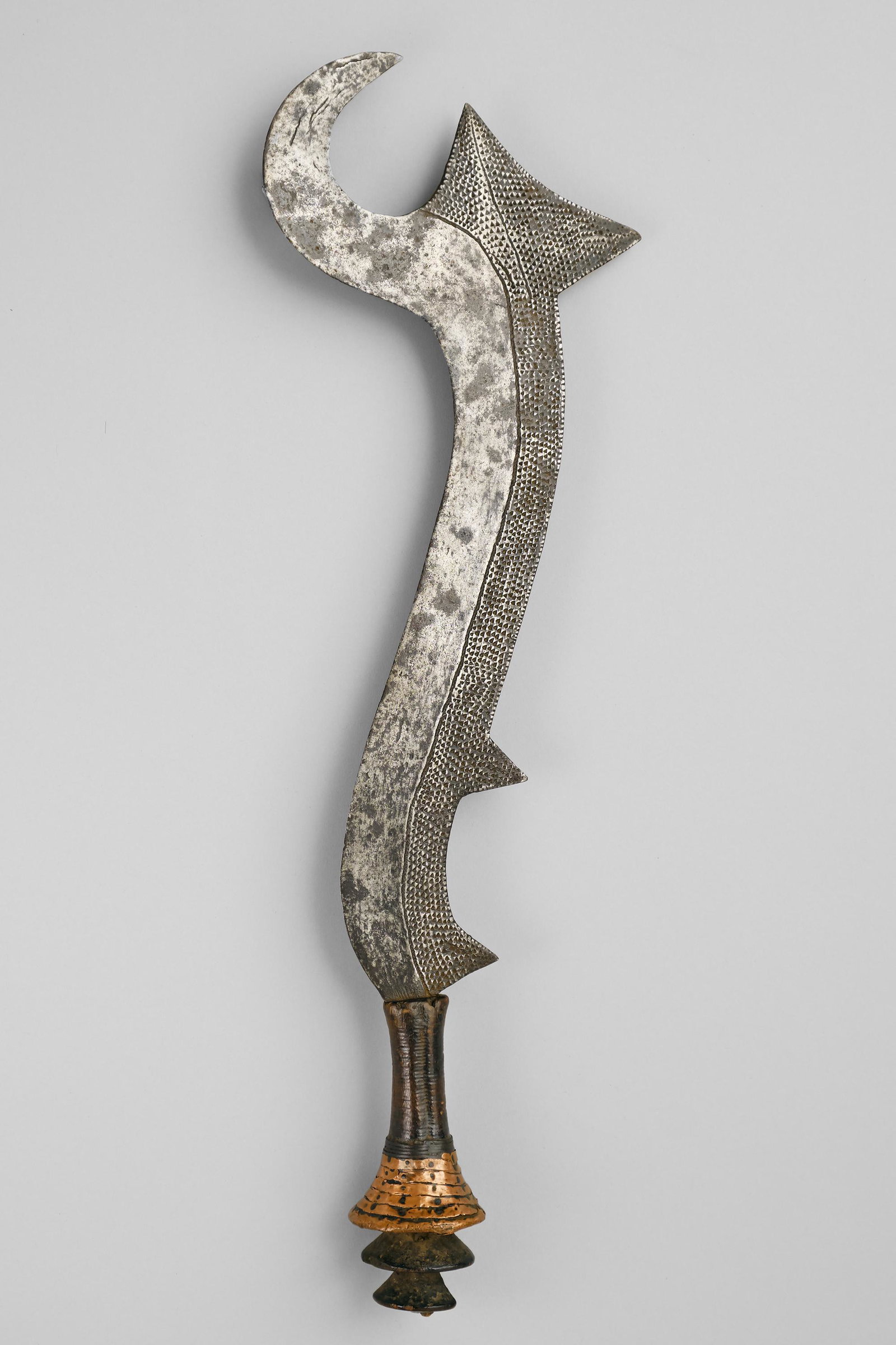 Ngombe Sword: Metal, copper, and wood - 51 cm R.D. Congo Provenance: Collection S., Belgium