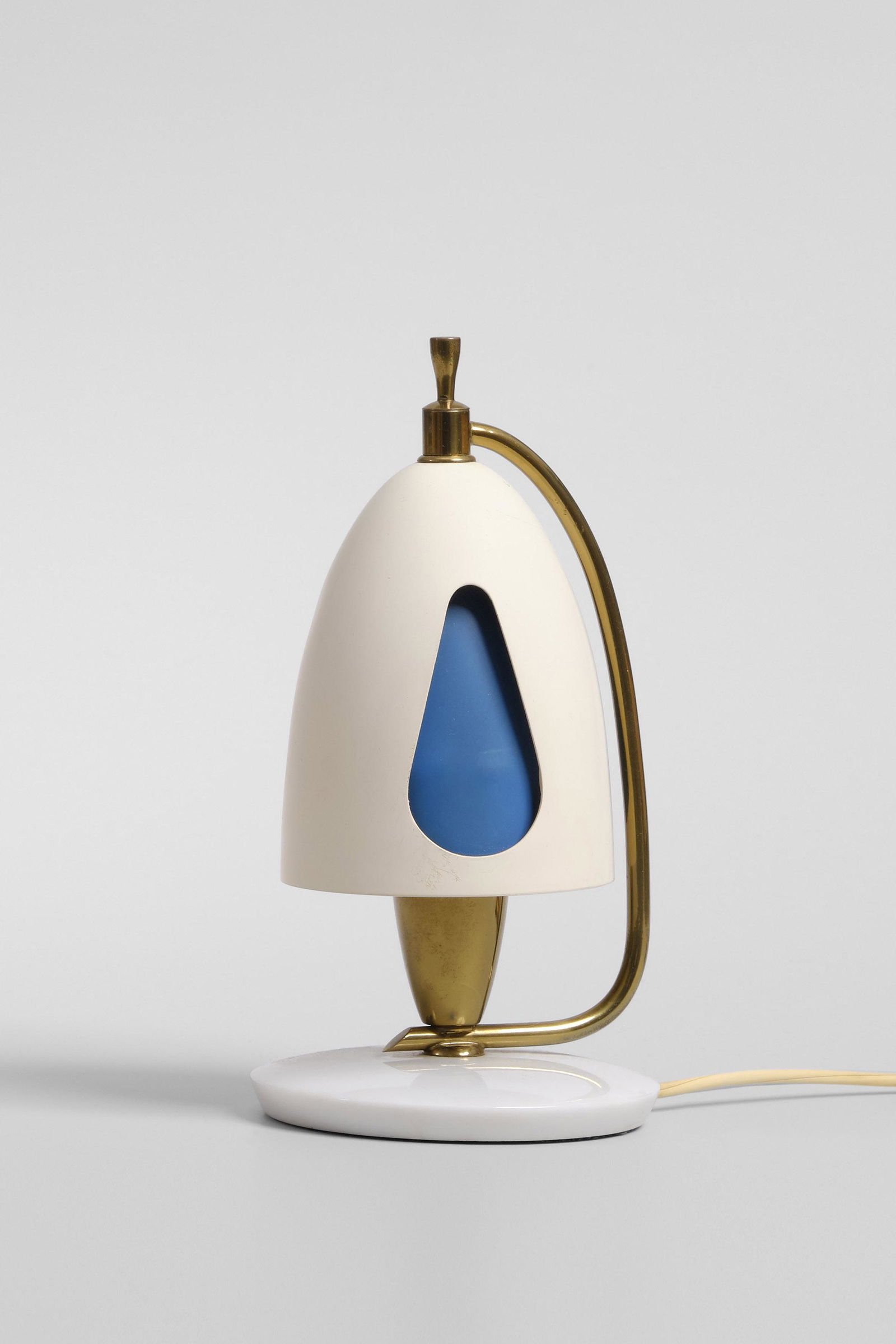 Angelo Lelli (Italian, 1911 - 1979): Table lamp model 12398 - c.1952 Marble, brass, and lacquered metal, 22,5 cm Edited by Arredoluce, Italy Literature: Arredoluce, Catalogo raginato 1943-1987, A. Pansera, A. Padoan, A. Palmaghini, Silva