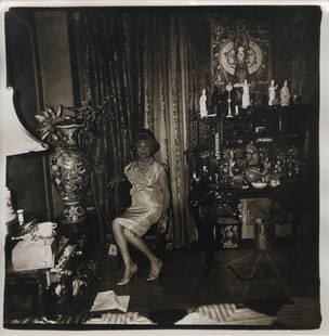 Diane Arbus (American, 1923 - 1971): A Widow in her Bedroom, NY - 1963 Gelatin silver print 22,8 x 22,6 cm Provenance: Robert Miller Gallery, New York With a certificate of authenticity by Doon Arbus for the Estate of Diane Arbus dated