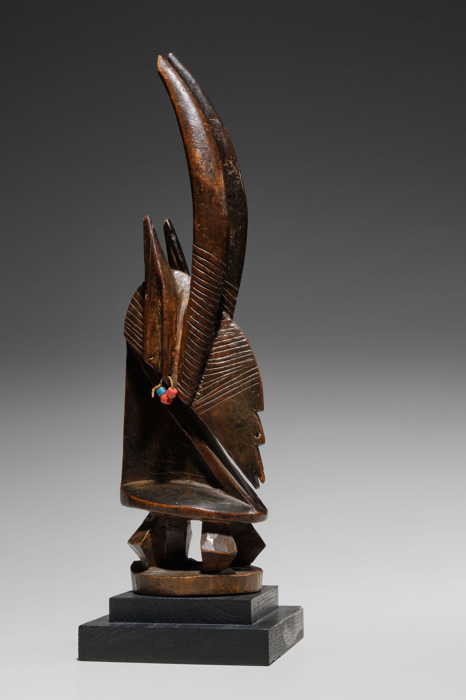 Ci Wara, Bamana: Mali Wood and beads, 40 cm Provenance: Pierre and Claude Vérité Collection, Paris Michelle Saint Hilaire Collection, Paris