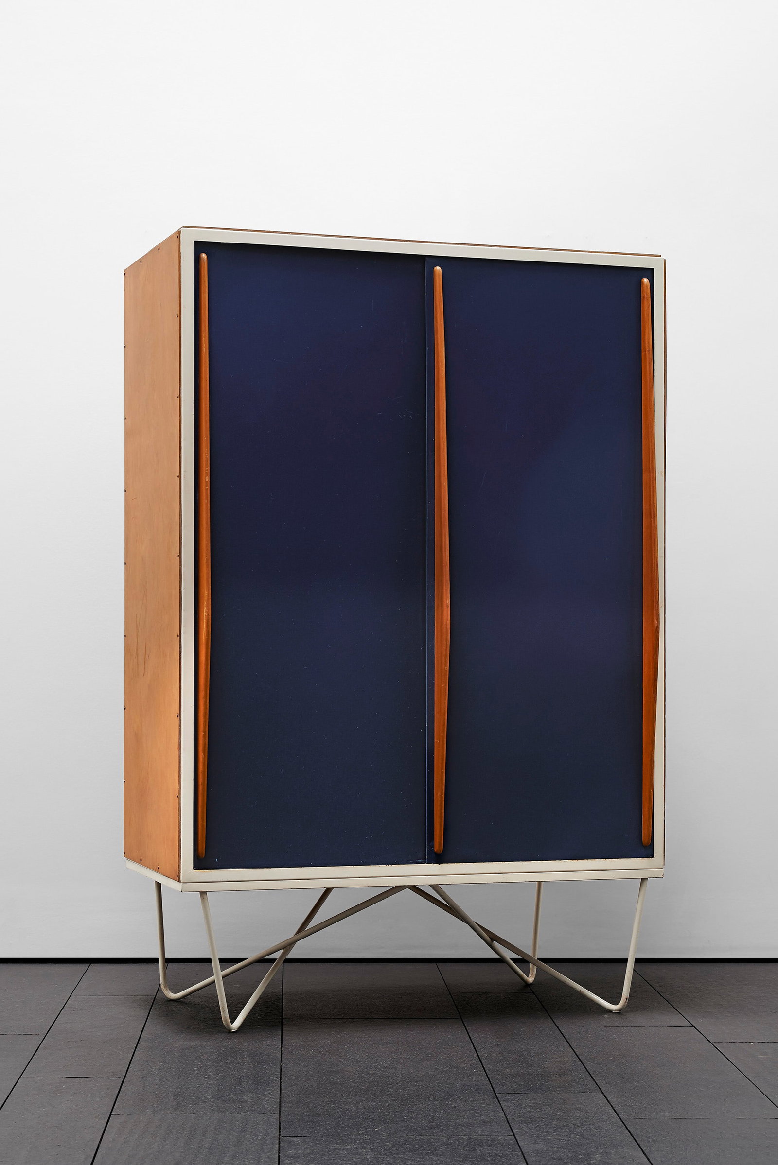 Willy Van Der Meeren (Belgian, 1923-2002): Rare Tubax Wardrobe - c. 1950 Lacquered wood, natural wood, and lacquered steel 173 x 115 x 62 cm Edited by Tubax, Belgium Literature: Mil De Kooning, Willy Van Der Meeren Furniture Design, Edition A