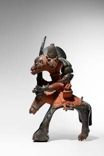 Yoruba Horse Rider: Nago, BeninWood, 47,5 cm Provenance:Private collection, BrusselsSotheby's, Paris, 14 December 2011, lot 35Property from a Princely Collection Published: Lumière noir