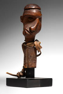 Makonde Stopper: TanzaniaWood and (goat)hide, 9 cm Provenance: S. Thomas Alexander III, Saint LouisSotheby's New York, November 14, 1995, lot 4Lyne and Robert Rubin Collection, New YorkBy descentSotheby