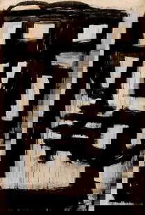 Antoine Mortier (Belgian, 1908 - 1999): Les porteurs de croix – 1952 [The Cross Bearers] Indian ink on paper, mounted on canvas 230 x 150 cm Signed and dated lower right Provenance: Françoise Mortier Collection