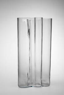 Alvar Aalto (Finnish, 1898 - 1976): Vase Glass, 60 cm Manufactured by Littala, Finland Originally designed in 1937 for the Savoy Hotel in Helsinki, this tall vase is not in production anymore.