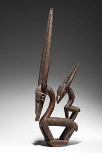 Bamana Ciwara: Mali Wood and shells, 63 cm Provenance: Galerie Antilope (René and Odette Delenne), Brussels (1963)Private collection, Belgium