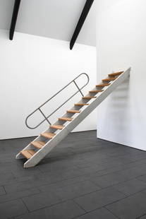 Le Corbusier (Swiss-French, 1887 - 1965): Stairs for Unité d'Habitation, Marseille - 1959La Cité Radieuse Wood and metal, 71 x 393 cm