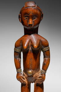 Fang Figure: Gabon Wood and copper, 20 cm Provenance: Henri Couillard, Vincennes Jacques Tillieu Collection, Paris (acquired c.1970) Galerie Bernard Dulon, Paris Stephane Holvoet Collection, Antwerp Sotheby's,