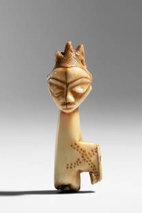 Pende Whistle: D.R. Congo Ivory, 8 x 3 x 1,7 cm Provenance: Emile Lejeune (1883-1920) Collection, Liège (acquired between 1906 and 1914) Boris de Starovietsky, Brussels (Émile Lejeune's nephew) By
