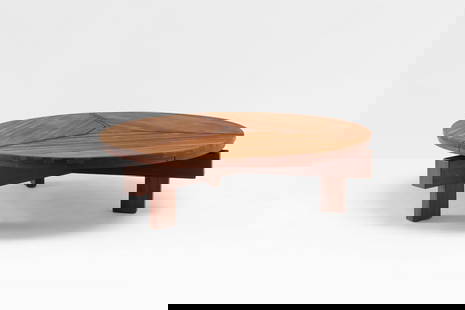 Christophe Gevers (Belgian, 1928-2007): Coffee Table - c.1970 Wood, 49 x 157 cm Ø Provenance: Private collection, Everberg Published: Jean-Pierre Gabriel, Christophe Gevers, Brussels, 2024, pp.189-191 (il